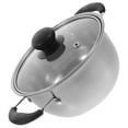 thumbnail image 3 of OUNONA Silver Stainless Steel Soup Pot with Lid for Home Cooking Heat-Resistant Design, 3 of 7
