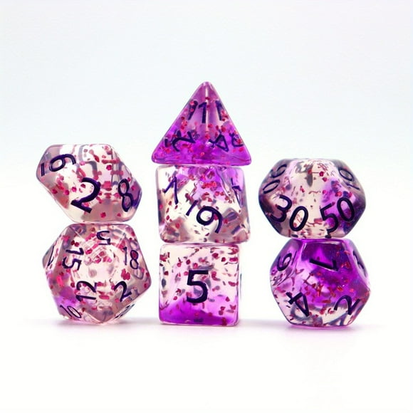 7pcs Set Crystal Style DND Dice Set  Polyhedral Table Game Dice Role-Playing RPG Dice With Box