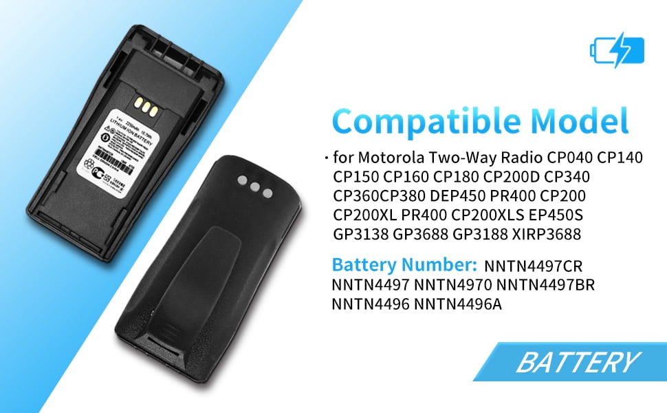 NNTN4496 NNTN4497 Battery For Motorola CP150 CP200 CP150 PR400 Radio 2250mAh 3PCS
