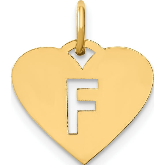 14K Yellow Gold 14Ky Initial Letter F Charm (Width 15.48) (Length 13.86) - Jbsp