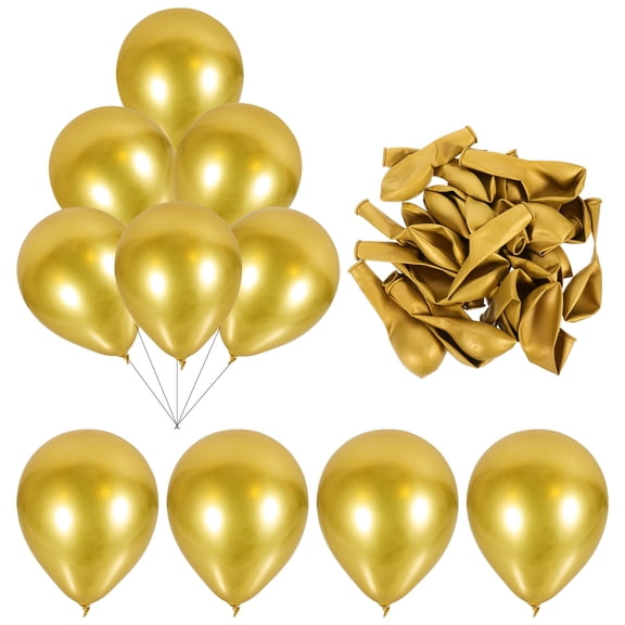 Hytrove Metallic Latex Balloons Golden 50Pcs 10 Inches