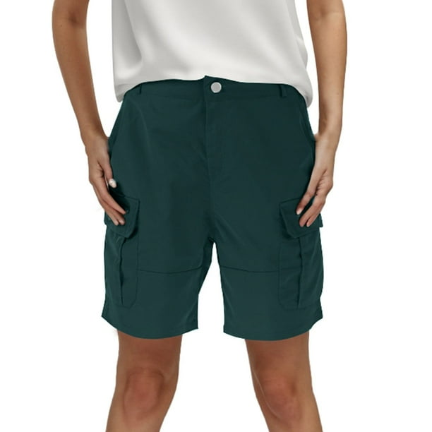 MKLEKYY Pijama Corto Para Mujer, Pantalones Cortos De Verano, Pantalones Cargo Con Bolsillos De Color Liso, Pantalones Casuales De Cintura Alta