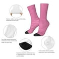 thumbnail image 3 of Picia Pink Gingham Print Athletic Socks for Men & Women – Cushioned Moisture-Wicking Crew Socks for Sports, Running, and Training, Soft & Breathable Size 5-11, 3 of 6