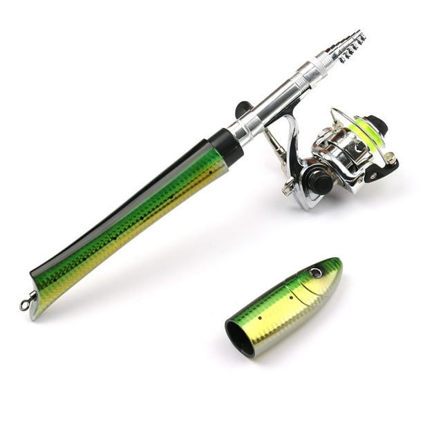 Alician Pen Fishing Pole 55.1 Inch Mini Pocket Fishing Rod Travel Fishing Rod Set Telescopic Fishing Rod Spinning Reel Combo Kit 1.4 Meters