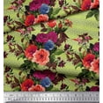 thumbnail image 3 of Soimoi Cotton Voile Fabric Geometric,Leaves & Peony Floral Printed Fabric 1 Yard 42 Inch Wide, 3 of 3