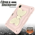 thumbnail image 6 of Compatible with iPad Pro 11 2022/2021/2020/2018/Air 4/Air 5, Case for Kids Boy Girl Gift, Cute Butterfly Wings Kickstand Shockproof Silicone Heavy Duty Rugged Cover with Shoulder Strap - Pink+Beige, 6 of 7