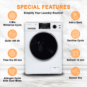 Equator Digital Compact 110V Vented/Ventless 18 lbs All-in-One Washer Dryer – White