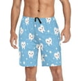 thumbnail image 6 of Tooth Pattern Cute Teeth Star On Blue Mens Pajama Pants Shorts Sleepwear Lounge Men's Pajama Bottoms Gift for Family, 6 of 7