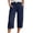 A Dark Blue, variant on Capri Pants for Women Casual Straight Leg High Waist Capris with Pockets Summer Lightweight Beach Cropped Pants,Sizes S-2XL