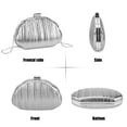 thumbnail image 4 of Spencer Evening Bag Clutch Purses for Women Shell Shpae Shoulder Crossbody Bag with Detachable Chain for Prom Party Wedding Engagement, Silver, 4 of 12