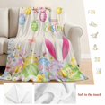 thumbnail image 5 of Happy Easter Blanket Soft Cozy Warm Throw Blanket for Couch, Plush Fuzzy Flannel Fleece Blankets for Sofa, Spring Farmhouse Bunny Eggs Flower Beige Bed Blankets Lightweight Gifts for Women, 40"x60", 5 of 9