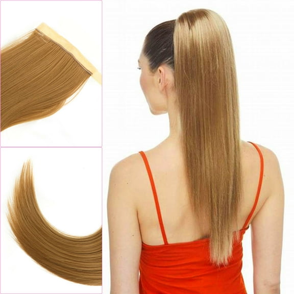 Niceauty Light Brown Curly Hair Wrap Ponytail Extension Made of High Temperature Silk for Daily Use