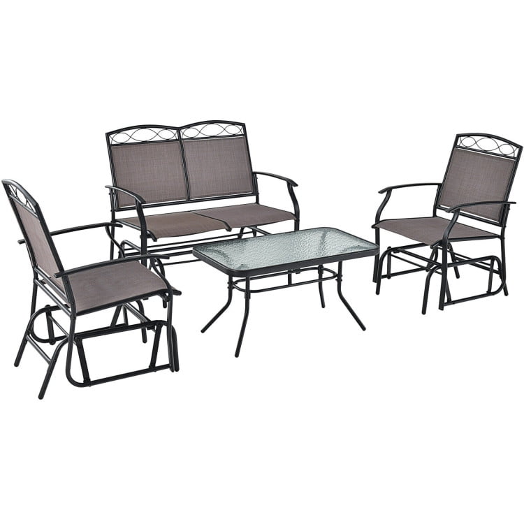 Aimee Lii 3 Pieces Outdoor Patio Furniture for Porch, Backyard, Sturdy, Brown