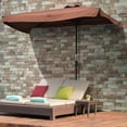 thumbnail image 2 of Outsunny Parasol Demi-Parasol de Patio 7,5 Pi Pare-Soleil, Manivelle, Café, 2 of 10
