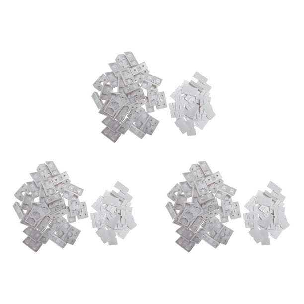 90 Piezas Soportes Apoyados de Angulo de Esquina de Estante de Gabinete de 90 Grados de Plastico de Color Blanco