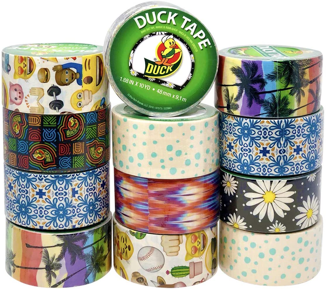Duck Duct Tape Variety Pack, Assorted Styles & Print, 12 Decorative