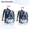thumbnail image 4 of Balery Shark Vintage Canvas Backpack for Men and Women - Large Capacity, Durable Travel Laptop Bag for School, Work, Hiking, and Outdoor Activities, 4 of 7