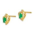 thumbnail image 2 of Finest Gold 14K Emerald & Diamond Heart Earrings, 2 of 3