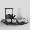 thumbnail image 4 of Japanese Sake Set Ceramic Saki Set with Sake Carafe 6 Sake Cups for Home Restaurant White, 4 of 8