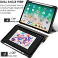 thumbnail image 6 of iPad Air 6 2024 11" Air 5 2022 Air 4 2020 10.9" [ Air 4th Air 5th 6th 11th ] A2316 A2324 A2325 Shock Absorbing Design with Dual Stand Pencil Holder Cover - Paris Night Print, 6 of 8