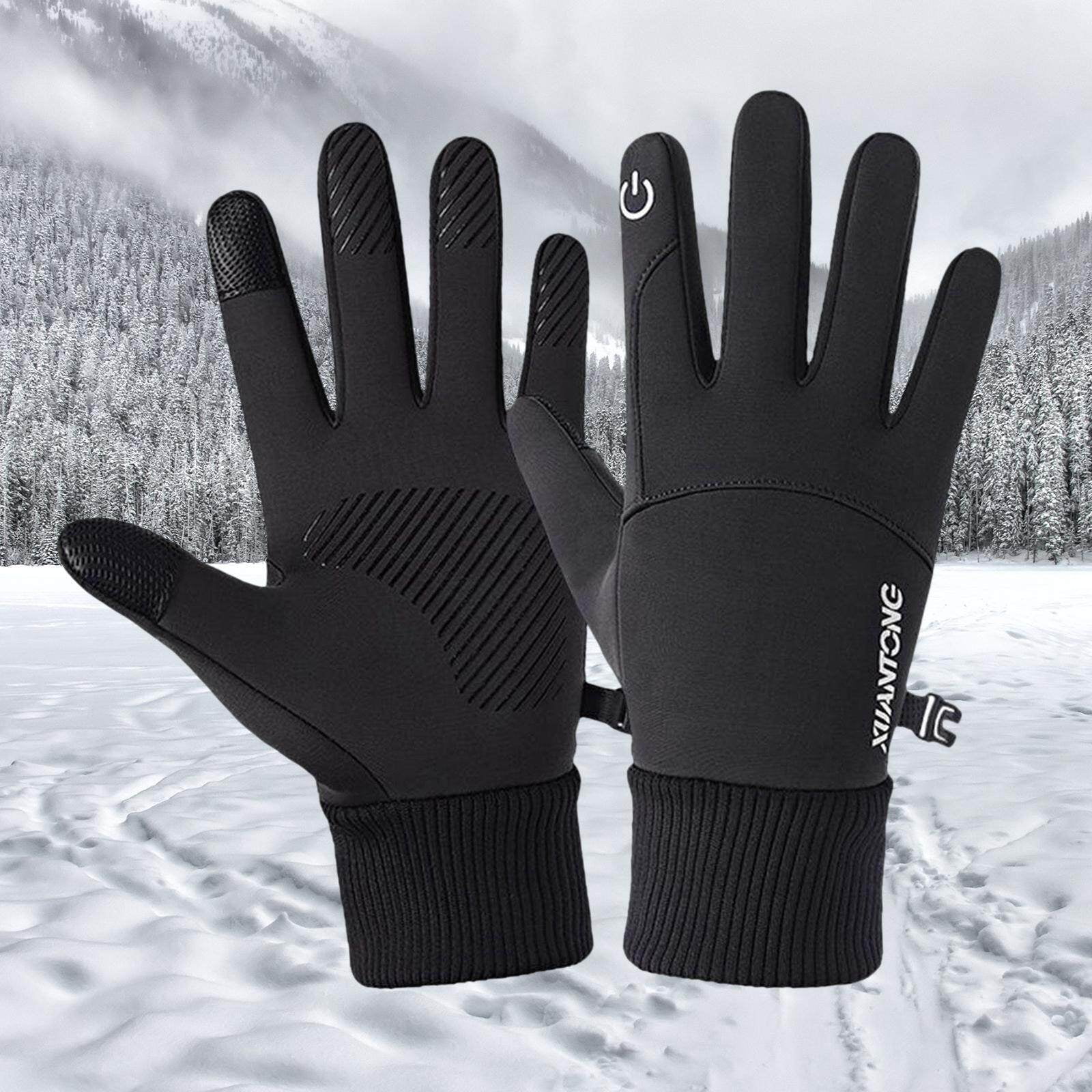 Gants D'hiver Femme Doublure Polaire écran Tactile - Poignets élastiques Antidérapants, Pour Extérieur/intérieur, 3 Couleurs - 11