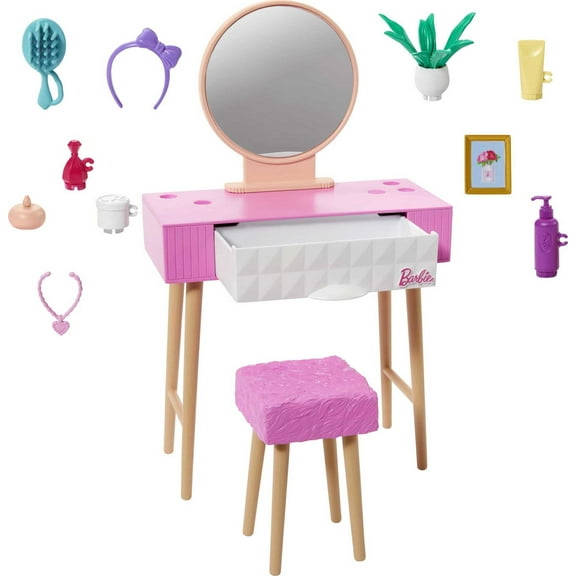 Barbie Furniture and Accessory Pack, Kids Toys, Vanity Theme