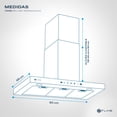 thumbnail image 2 of FLINE | Campana de cocina 80 cm | Tipo T DE PARED | Controles Touch y sensor |extractora | acero Inoxidable | 3 velocidades | Halle 80, 2 of 6