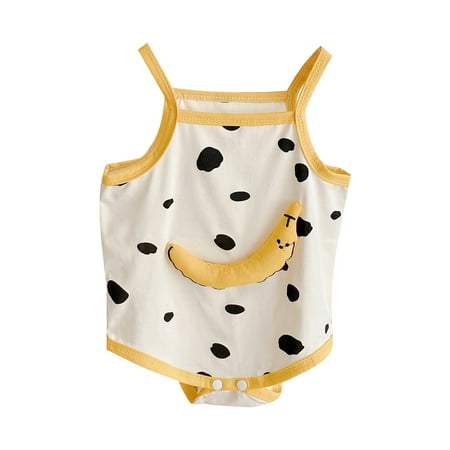 

Rovga Bodysuit For Boys Baby Summer Banana Pattern Bag Fart Coat Summer Thin Model Casual Outing For 0 To 18 Months