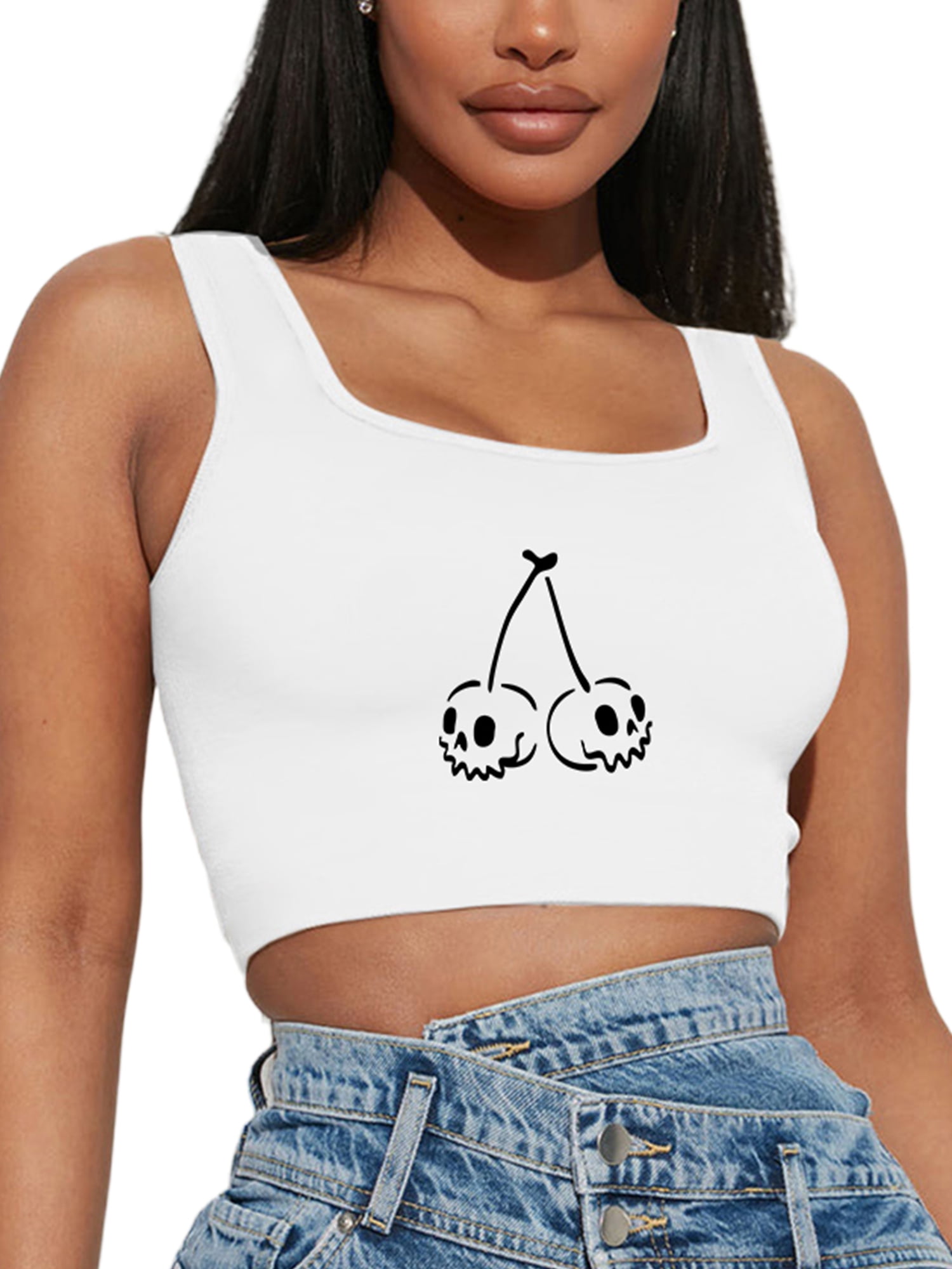 CottonHemp Denim Katrina Crop Vest Top