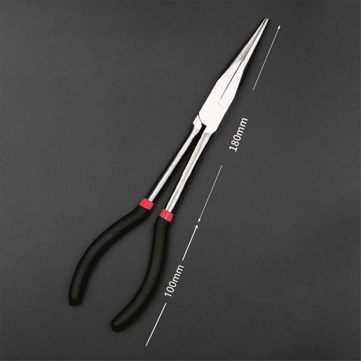 5PCS Long Needle Nose Pliers Set 25/45/90-Degree Angle, Straight,Curved Pliers,O-Shape Clamp Long Nose Pliers