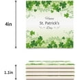 thumbnail image 3 of FMSHPON Happy St. Patrick's Day Clover Set of 6 Coaster for Drinks, Absorbent Ceramic Stone Coasters Cup Mat with Cork Base for Home Kitchen Room Coffee Table Bar Decor, 3 of 4
