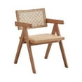 thumbnail image 2 of Tina 22 Inch Dining Armchair Set of 2-Woven Rattan-Natural Brown Wood, 2 of 6