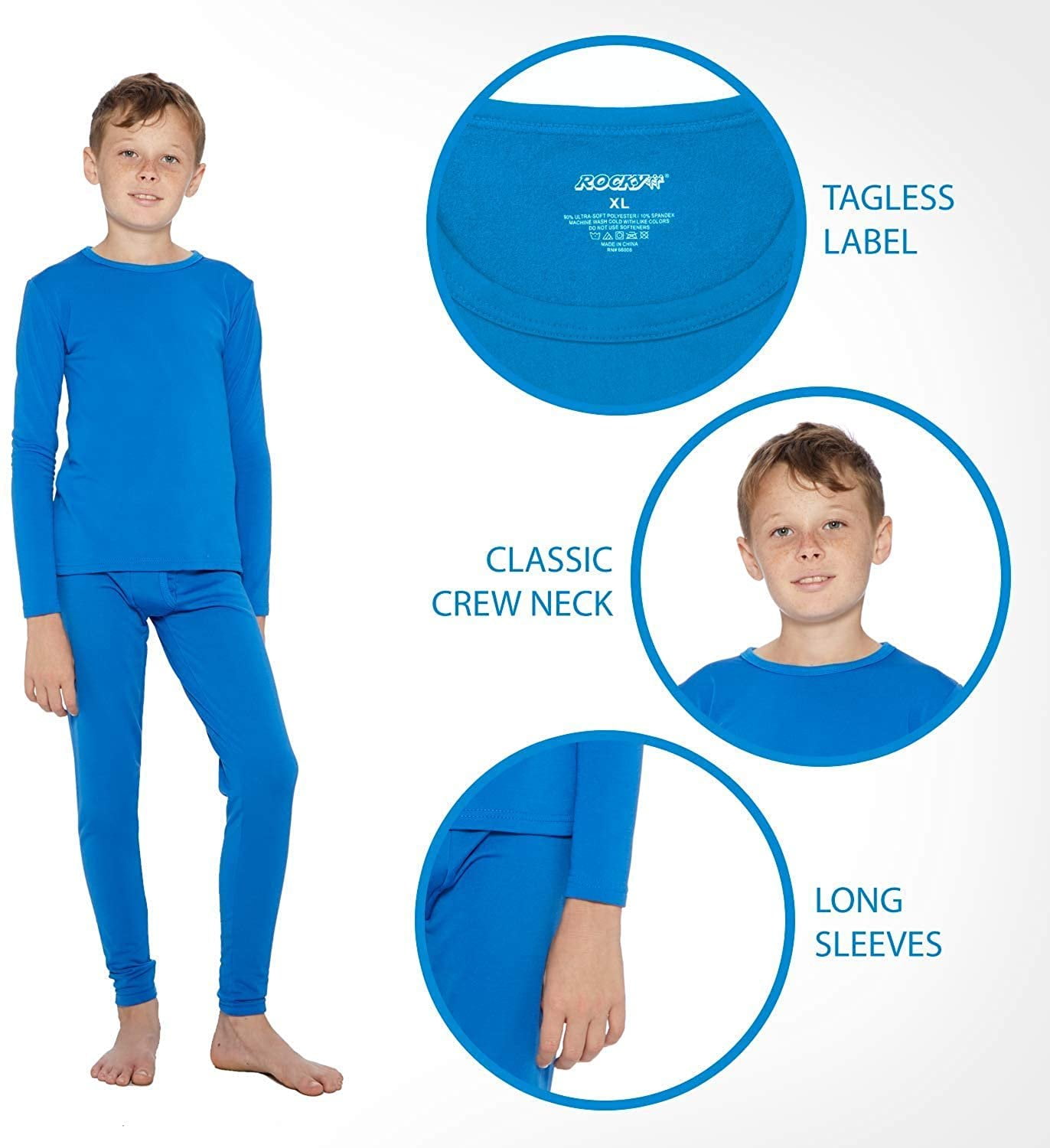 Rocky Camiseta térmica de capa base para niña (Long John Underwear