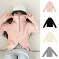 thumbnail image 3 of IVEYRTF Girls Sweater Double Zipper High Neck Knitted Cardigan Soft Fleece-Lined Fall Winter Cozy Casual Coat Style Sweater Outerwear for Kids 1-13 Years(Gray,8 Years), 3 of 3