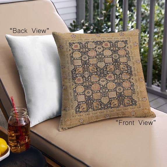 Ahgly Company Outdoor Square Mid-Century Modern Throw Pillow, 18 inch by 18 inch