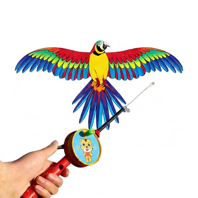 Lttoisl Large Eagle Kite for Children, 35cm Dynamic Flying Kite with 50-Meter Line, Fishing Rod Reel & Free String, Various Cartoon Styles Outdoor Toy for Kids & Parent-Child Interaction