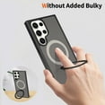 thumbnail image 5 of Magnetic Matte Phone Case with Ring Kickstand for Samsung Galaxy S23 Ultra (6.8"), Compatible with MagSafe and Magnetic Car Mount/Power Bank, Anti-Scratch, Protective Translucent Back Cover, Black, 5 of 7