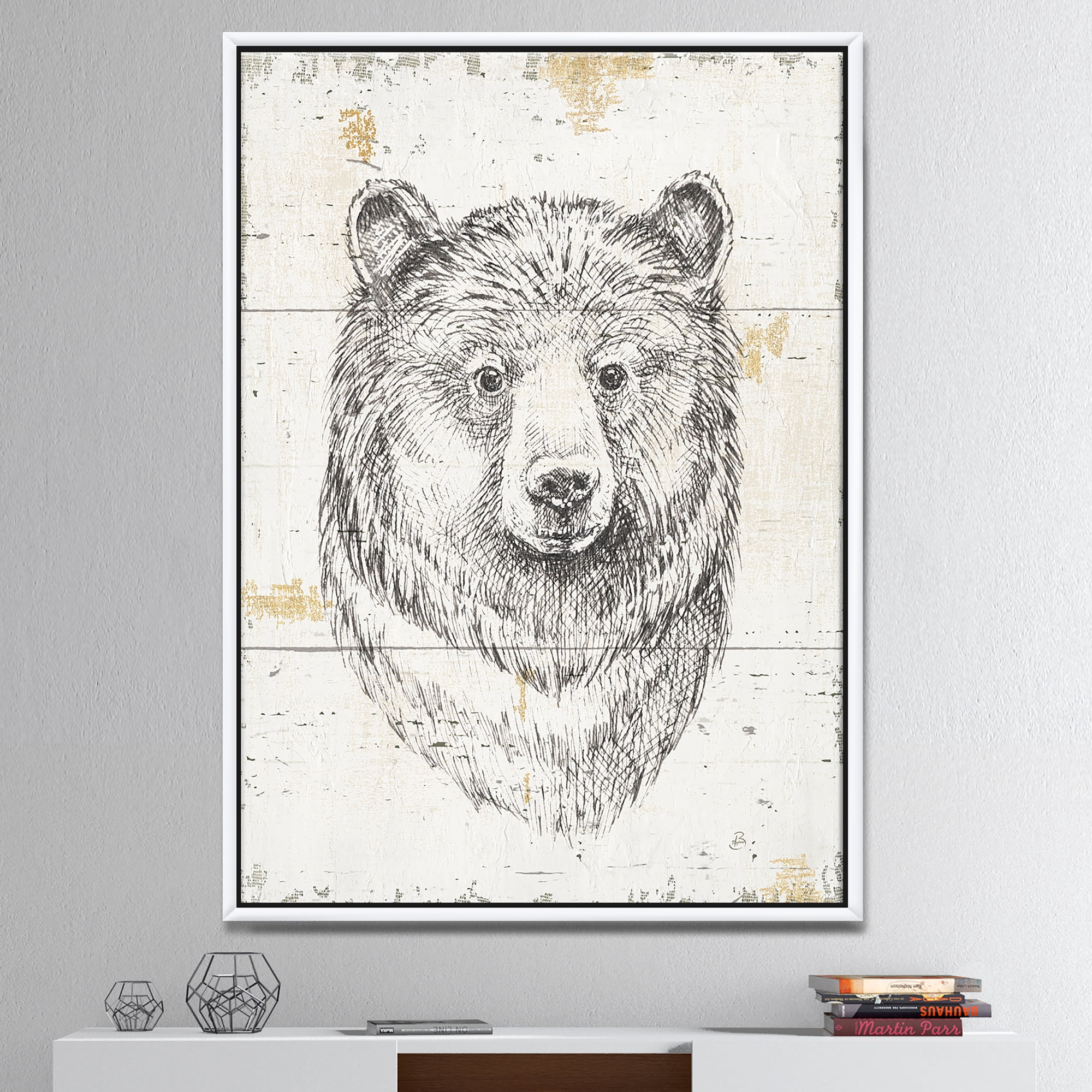 Designart ' Bear Wild and Beautiful IV ' Wildlife Animal Framed Canvas