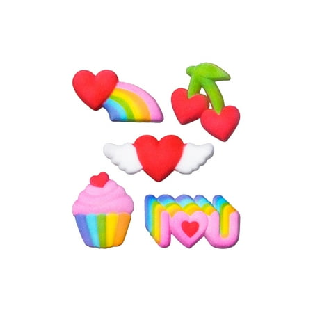 Rainbow Valentine Party Assortment Sugar Decorations Toppers