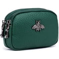 thumbnail image 1 of Monedero de piel para mujer, monedero pequeño con 2 cremalleras (verde oscuro) TUNC Sencillez, 1 of 3