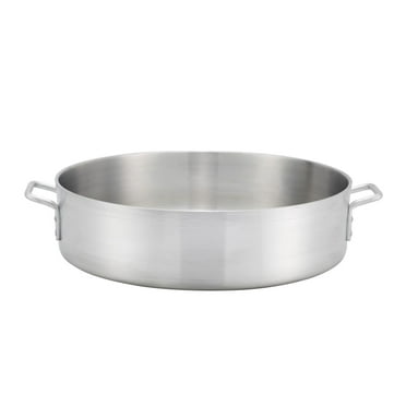 Winco ALBH-15, 15-Quart 6-Inch High Extra-Heavy Precision Aluminum Brazier Pan with 13.8-Inch Diameter