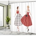 thumbnail image 4 of Ambesonne Fashion Shower Curtain, French Brunette and Blonde, 69"Wx75"L, Vermilion Pale Grey, 4 of 4