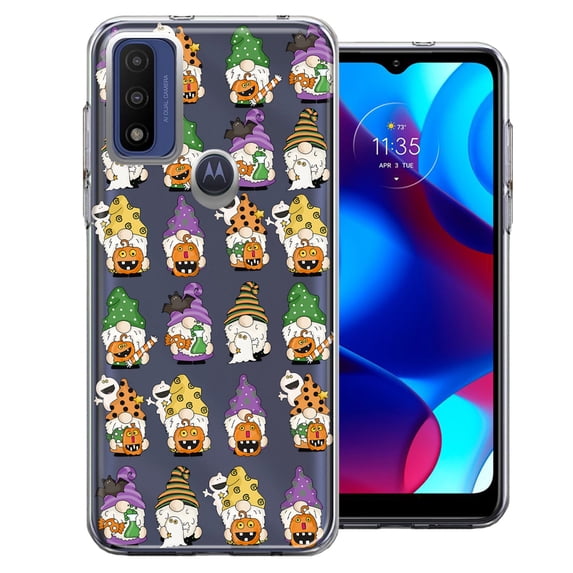 MUNDAZE Motorola Moto G Pure Spooky Halloween Gnomes Cute Characters Holiday Seasonal Pumpkins Candy Ghosts Double Layer Phone Case Cover