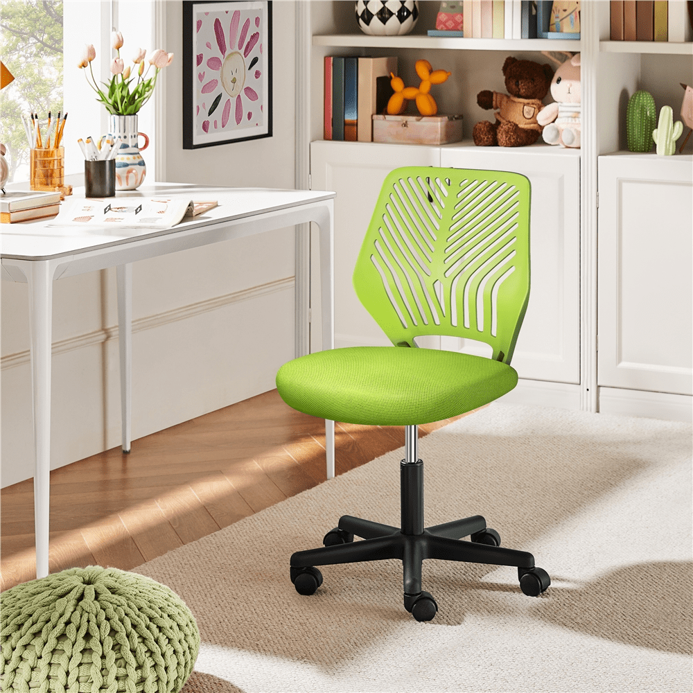 Alden Design Adjustable Armless Mesh Office Chair for Home Office, Green
