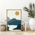 thumbnail image 2 of PixonSign Framed Canvas Print Wall Art Orange Sun Over The Mountain Valley Abstract Wilderness Illustrations Modern Art Rustic Multicolor Neon Boho Decor for Living Room, Bedroom - 24"x36" Natural, 2 of 5