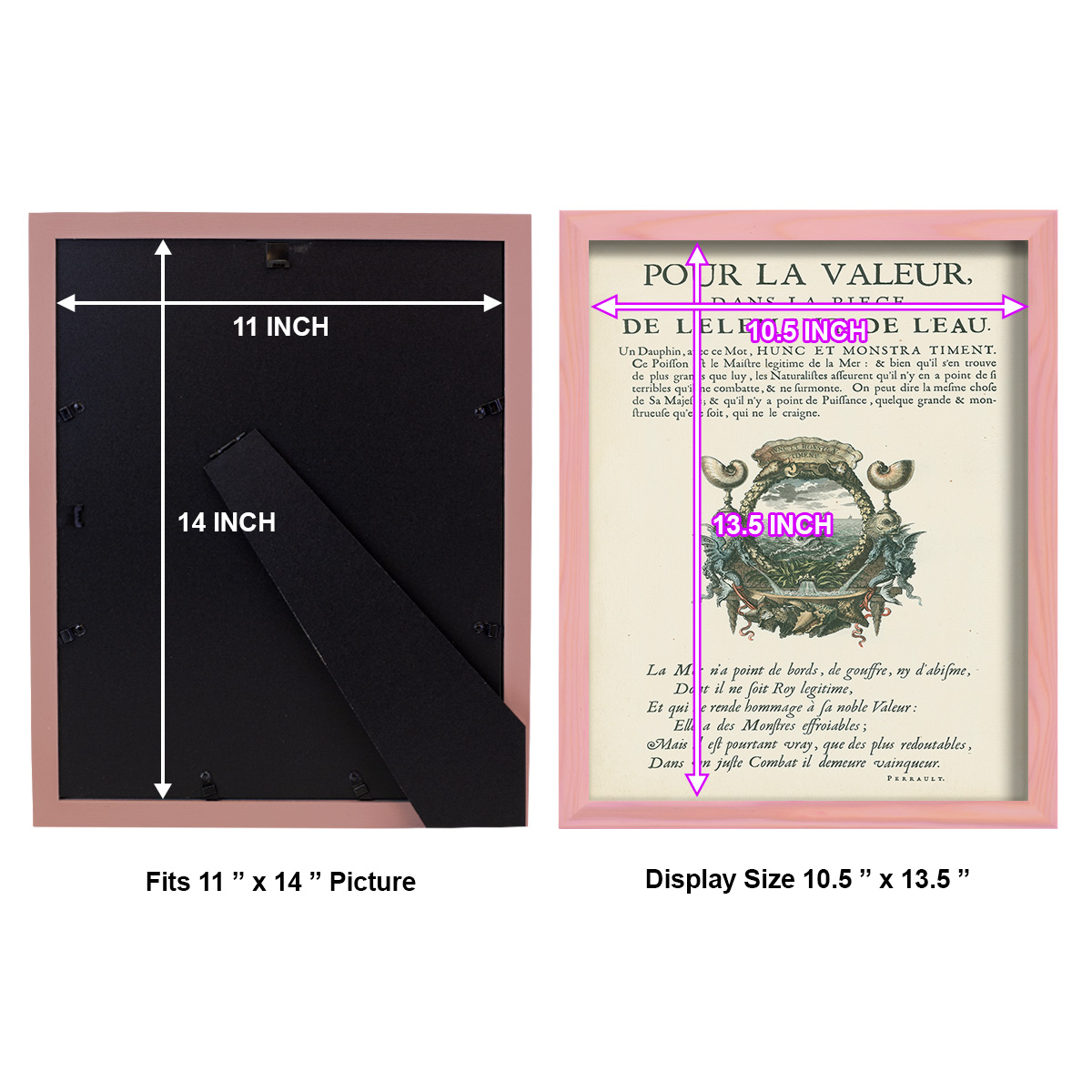 Printed Embellished Bookplate VII - Framed Print w/glass - Sunset Pink