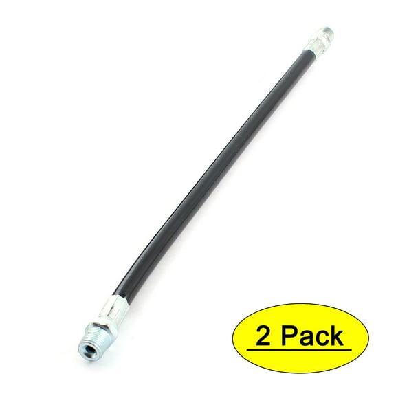 Unique Bargains 2Pcs Black Side Lever Grease  Flexible Extension Hose 9.6" Long