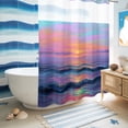 thumbnail image 6 of No Hook Shower Curtain, Coastal Ocean Shower Curtains for Bathroom with See Through Top Window, Sparkle Sea Abstract Colorful Waterproof & Washable Bath Curtain Extra Long 72"x96", 6 of 9