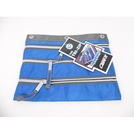 Case-It The Tri-Zip 3-Zipper Pencil Case - Blue