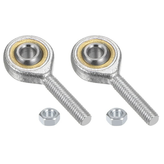 2 Packs SA6T/K 6mm Rod End Bearing M6x1.0 Male Right Hand Thread, Self-Lubricating Rod End Joints with Jam Nut